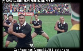 Zak leading the Haka in Invictus